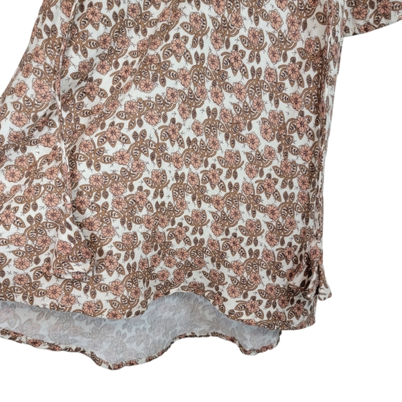 Joie Floral Peasant Ruffle Collar Top Sz S Cottegecore 100% Cotton Romantic EUC - Picture 3 of 11